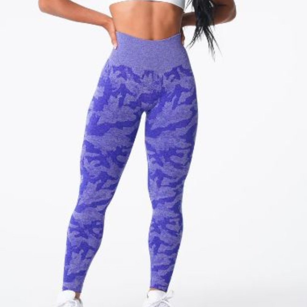 NVGTN Electric Blue Camo Seamless Leggings - M